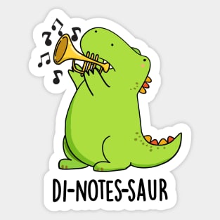 Di-notes-saur Funny Dinosaur Puns Sticker